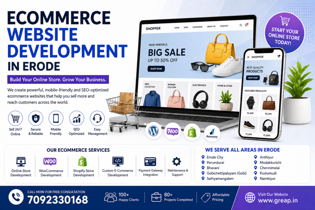 Ecommerce Website Development in Erode – Build Your Online Store