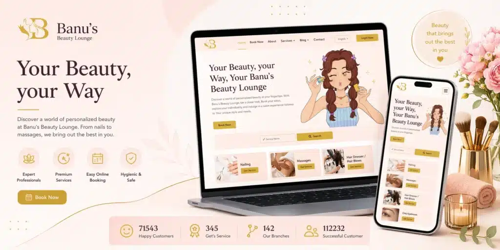 Banus Beauty Lounge Booking Website