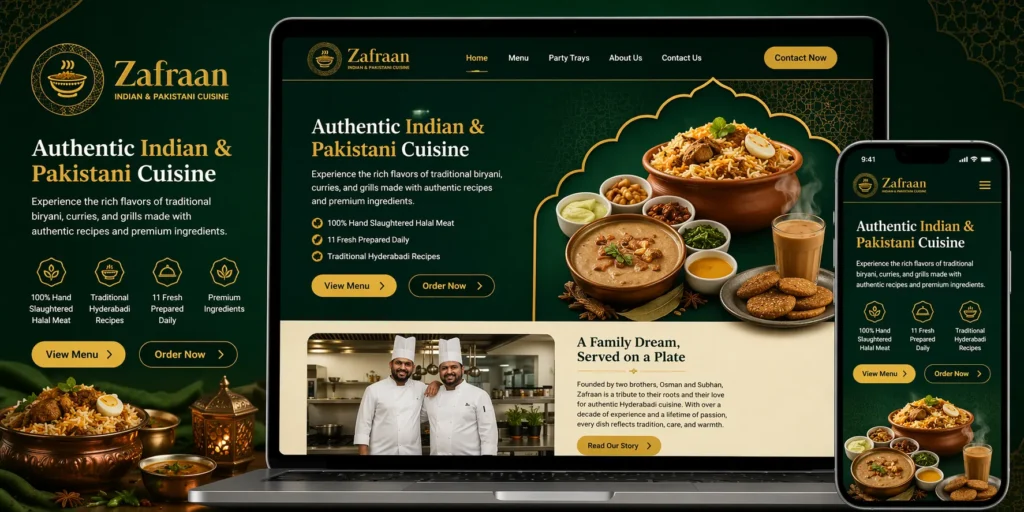 Zafraan Restaurant Website