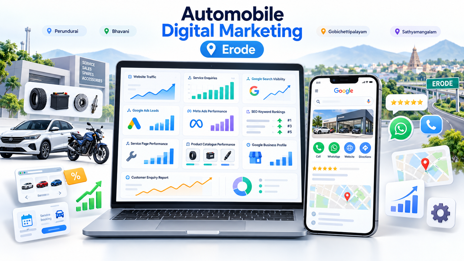 Automobile business digital marketing services in Erode
