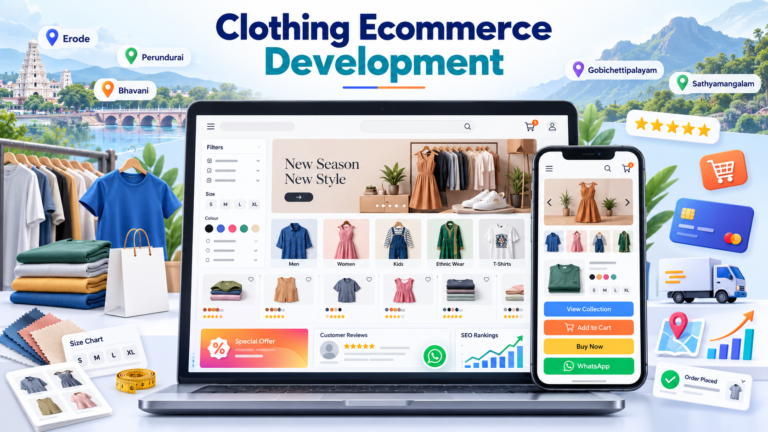 Online clothing store website design for Erode fashion businesses