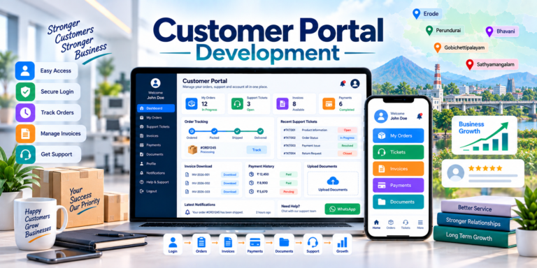 Client portal and support ticket portal development for Erode businesses