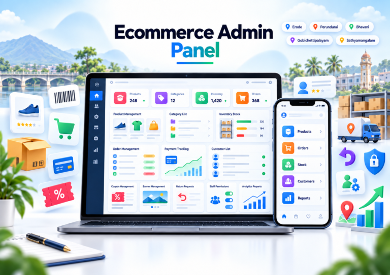 Custom ecommerce dashboard and backend development for Erode businesses