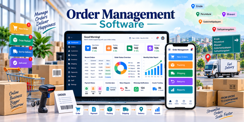 Online order tracking and delivery management software for Erode ecommerce businesses