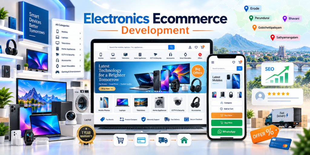 Online electronics store website design for Erode electronics businesses