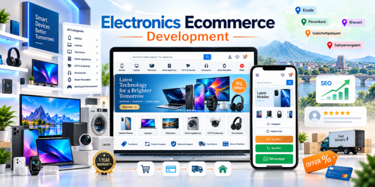 Online electronics store website design for Erode electronics businesses