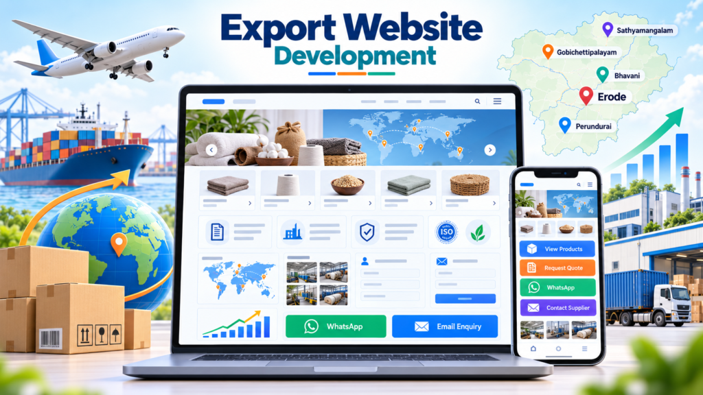B2B product catalogue website design for Erode exporters