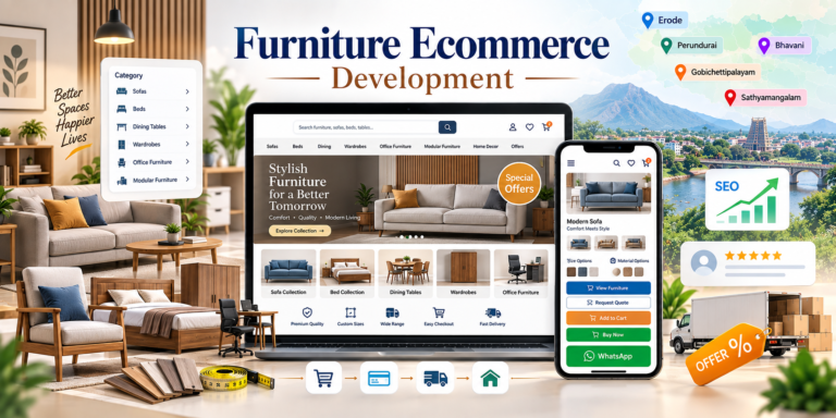 Online furniture store website design for Erode furniture businesses