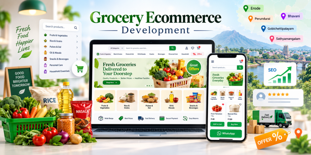 Online grocery store website design for Erode grocery businesses
