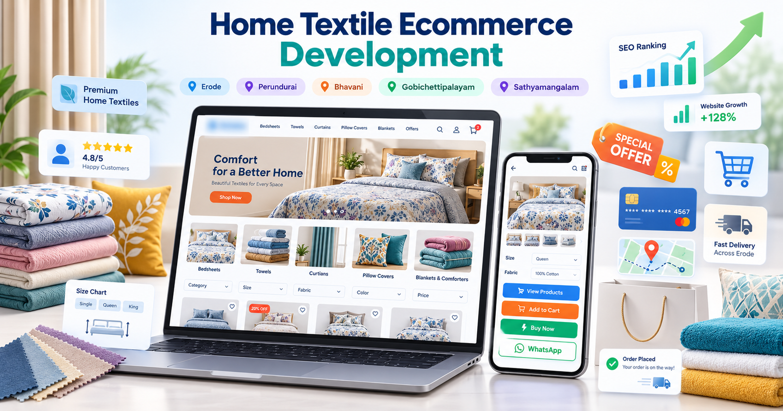 Home textile ecommerce website development in Erode
