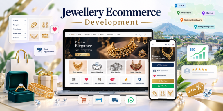 Online jewellery store website design for Erode jewellery businesses