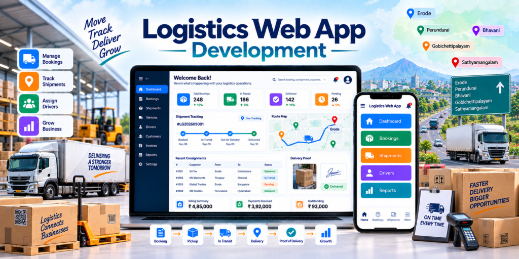 Transport management and shipment tracking software development in Erode