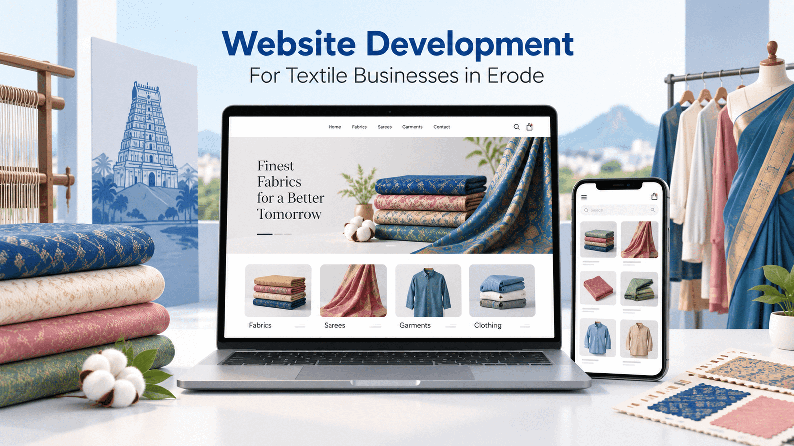Modern Textile Website Development Showcase