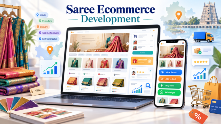 Online saree store website design for Erode textile businesses