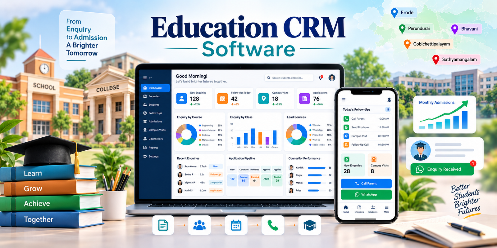 School and college CRM software development in Erode