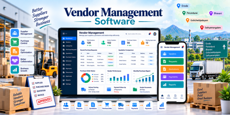 Purchase order and vendor payment tracking software for Erode businesses