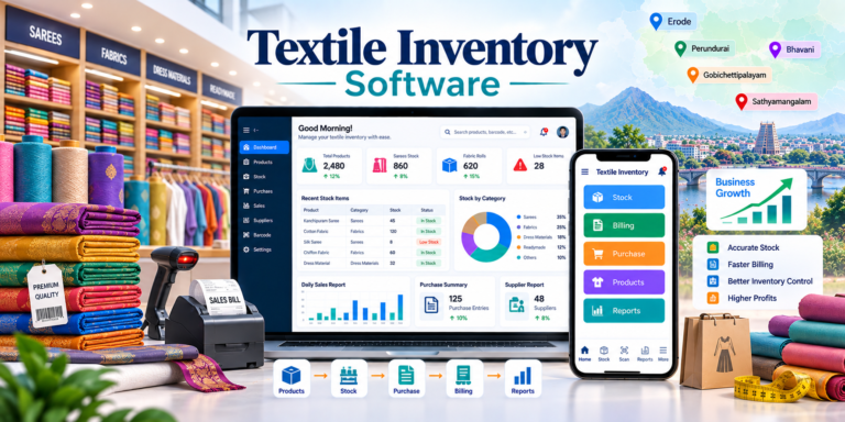 Stock management and billing software for textile shops in Erode