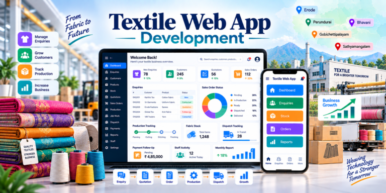 Custom textile business software development for Erode businesses