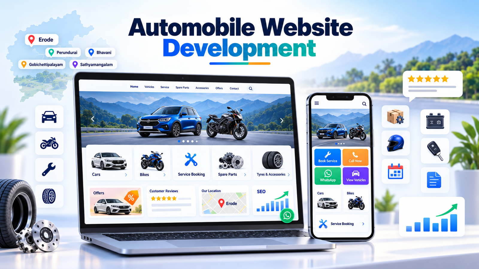 Website development for automobile businesses in Erode